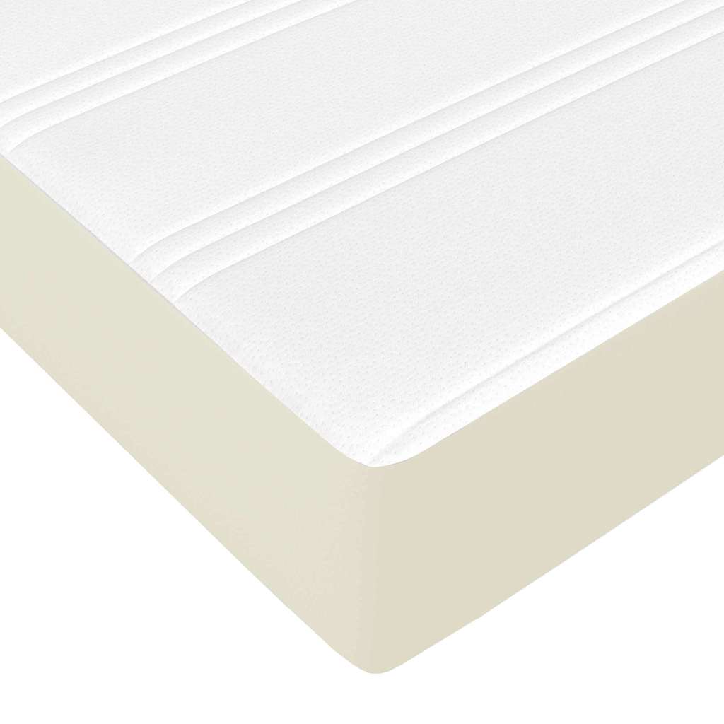 Struttura del letto con materasso Crema 200 x 200 cm Tessuto | homemem39