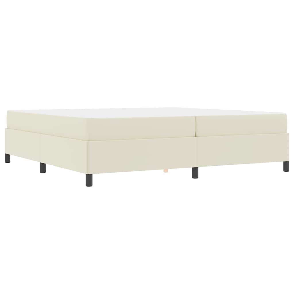 Struttura del letto con materasso Crema 200 x 200 cm Tessuto