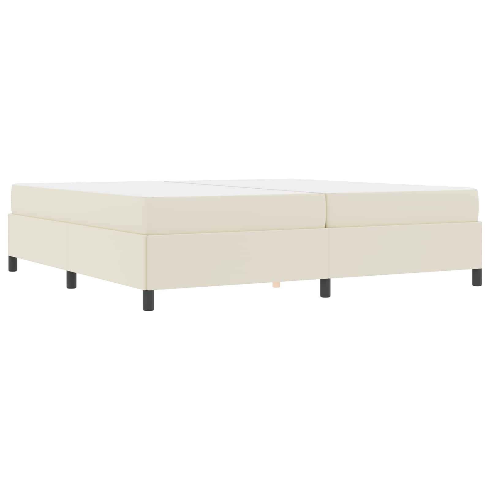 Struttura del letto con materasso Crema 200 x 200 cm Tessuto | homemem39