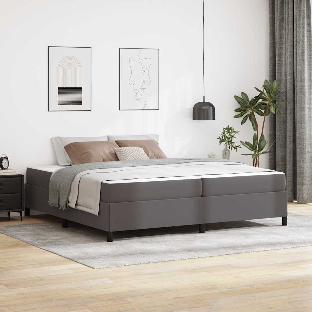 Struttura del letto con materasso Grigio 200 x 200 cm Tessuto | homemem39