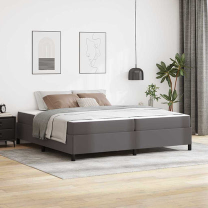 Struttura del letto con materasso Grigio 200 x 200 cm Tessuto | homemem39