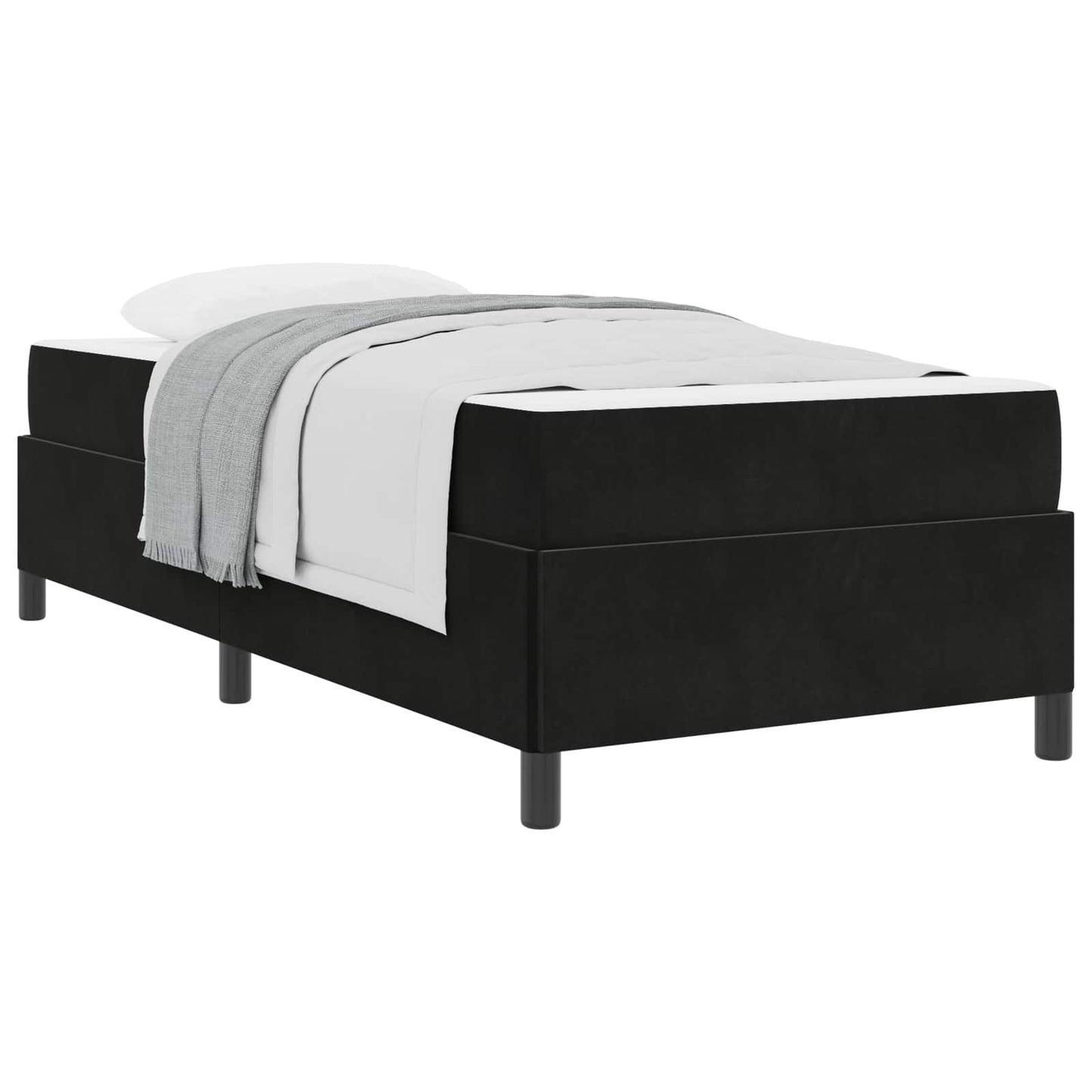 Struttura del letto con materasso Nero 80 x 200 cm Tessuto | homemem39