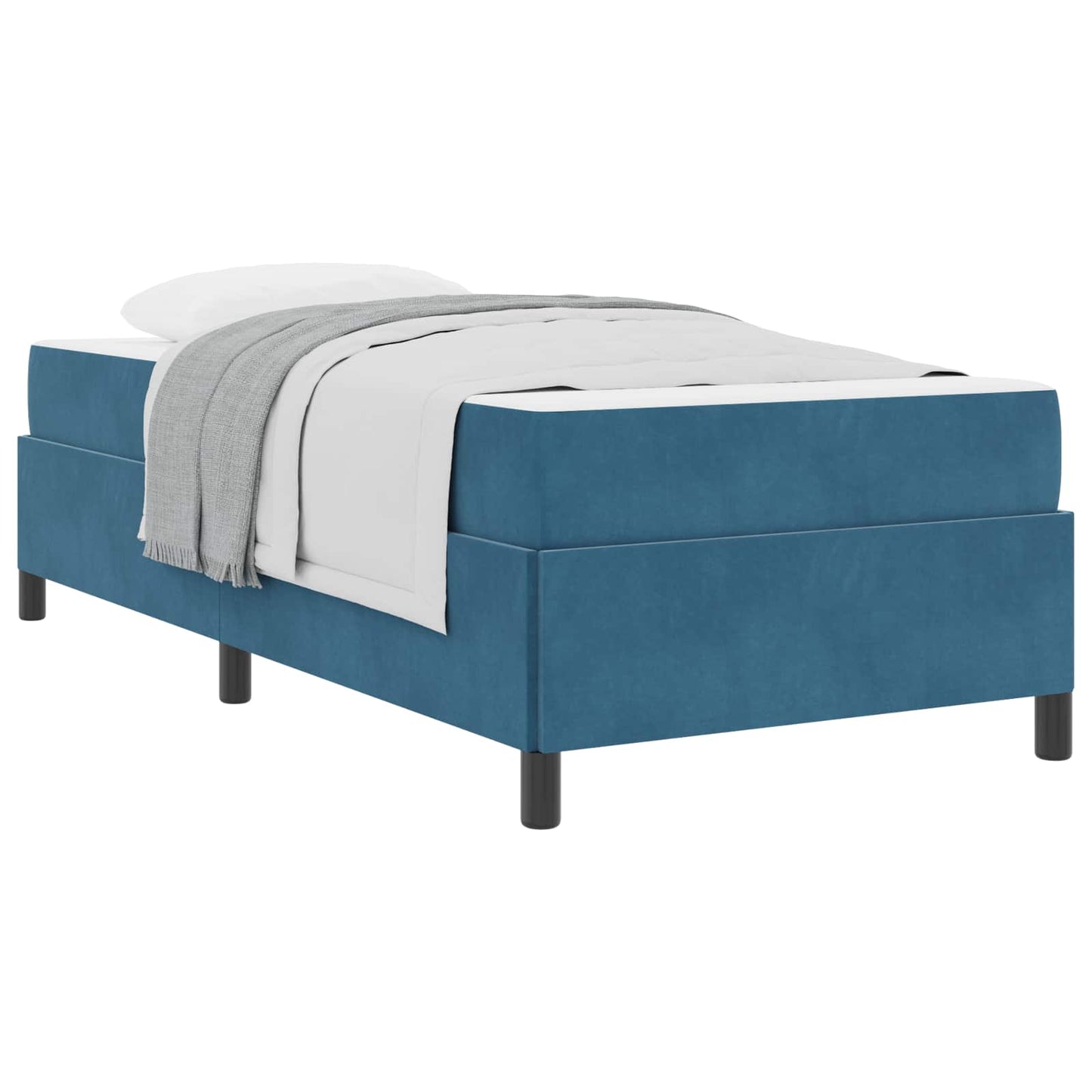 Struttura del letto con materasso Blu Scuro 80 x 200 cm Tessuto | homemem39