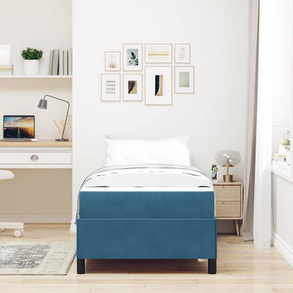 Struttura del letto con materasso Blu Scuro 90 x 190 cm Tessuto | homemem39