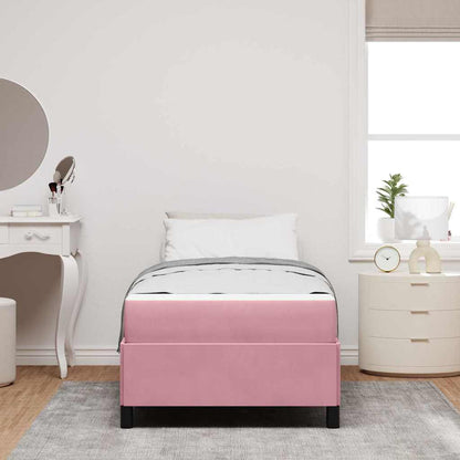 Struttura del letto con materasso Rosa 90 x 190 cm Tessuto