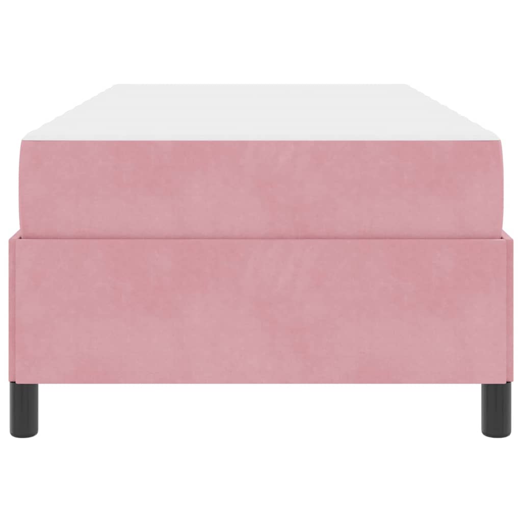 Struttura del letto con materasso Rosa 90 x 190 cm Tessuto