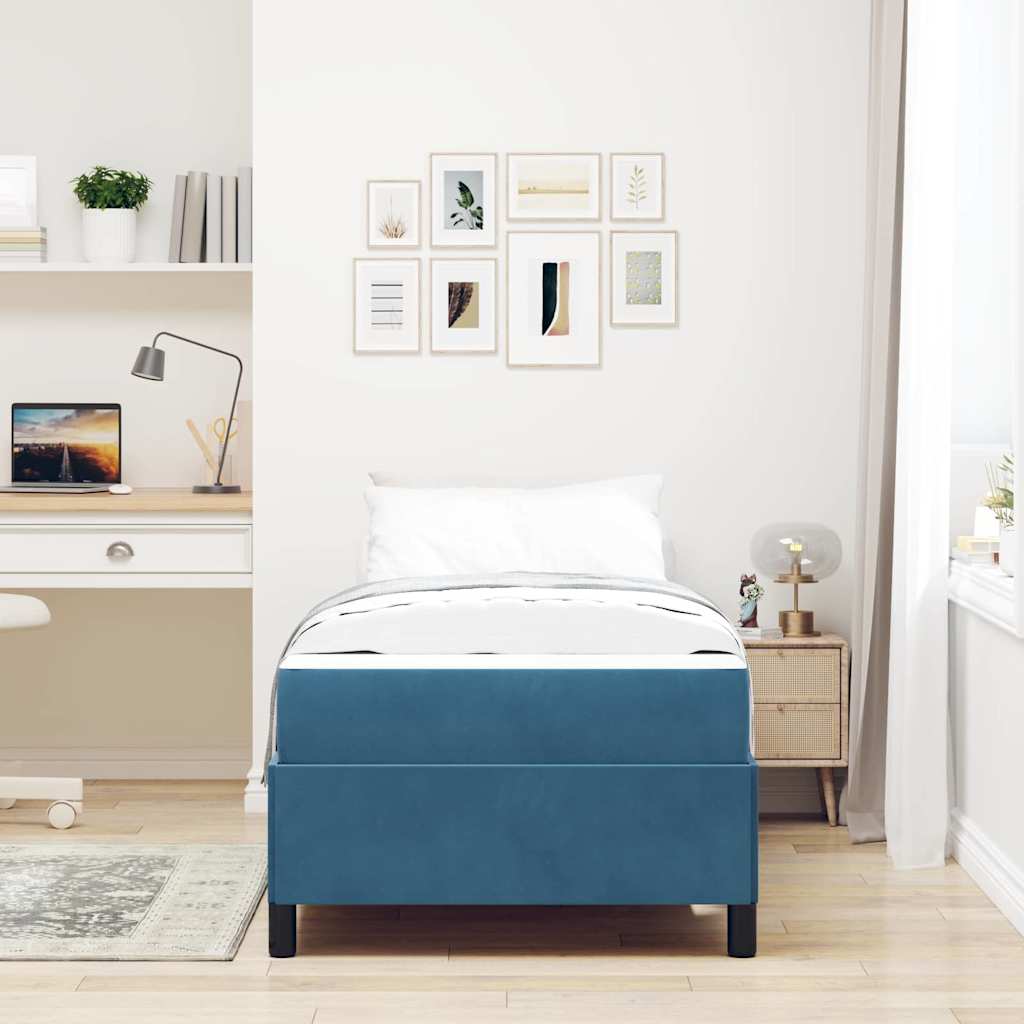 Struttura del letto Blu Scuro 100 x 200 cm Tessuto | homemem39