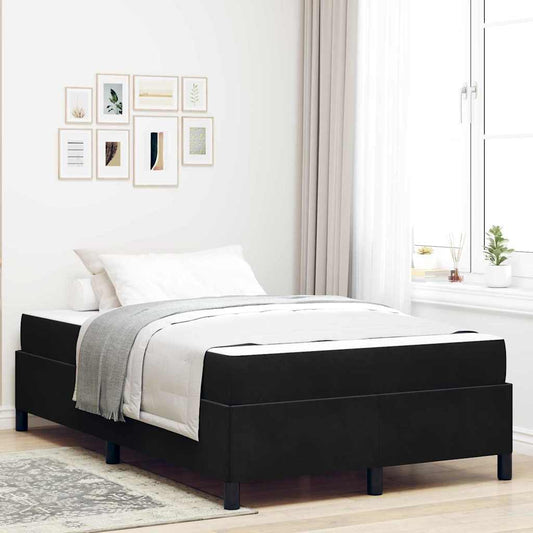 Struttura del letto con materasso Nero 120 x 190 cm Tessuto | homemem39