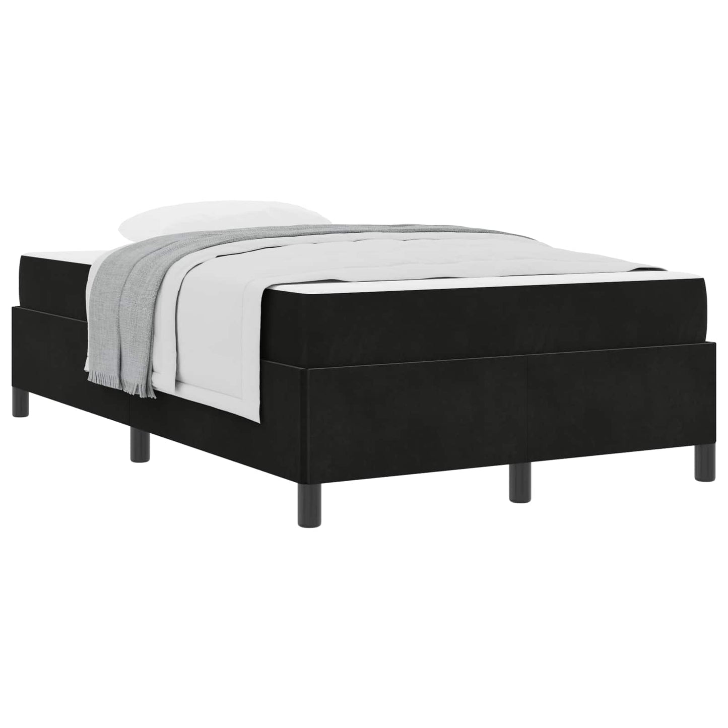 Struttura del letto con materasso Nero 120 x 190 cm Tessuto | homemem39