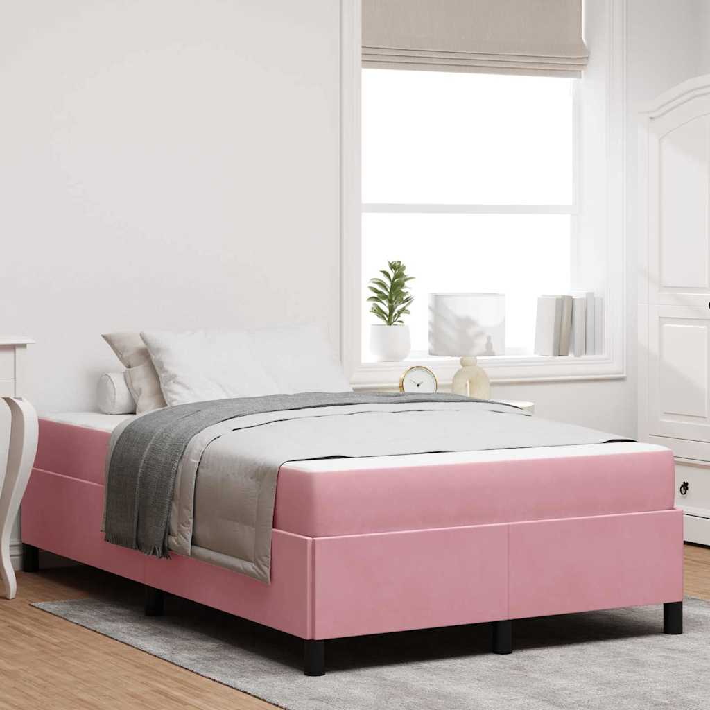 Struttura del letto con materasso Rosa 120 x 190 cm Tessuto | homemem39