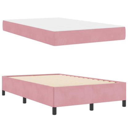 Struttura del letto con materasso Rosa 120 x 190 cm Tessuto | homemem39
