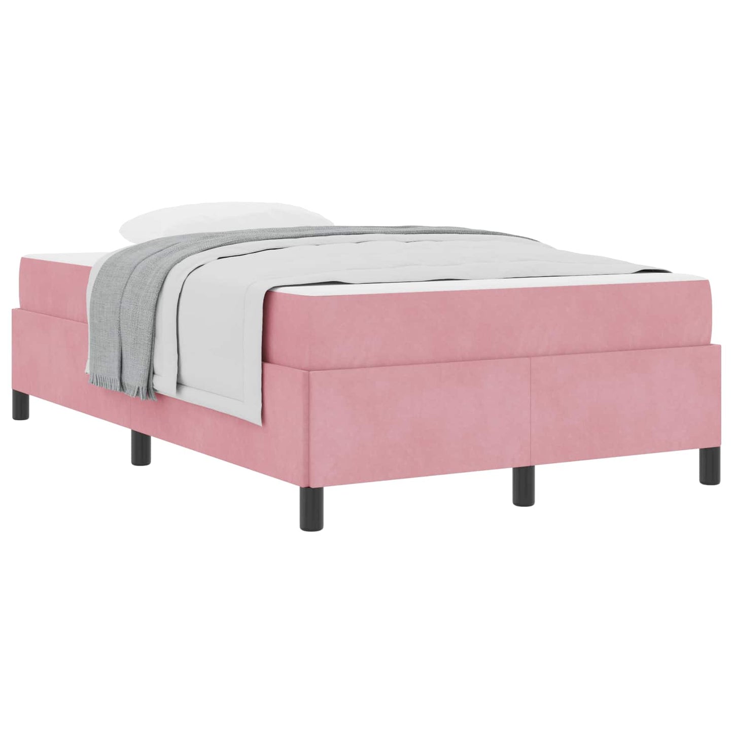 Struttura del letto con materasso Rosa 120 x 200 cm Tessuto