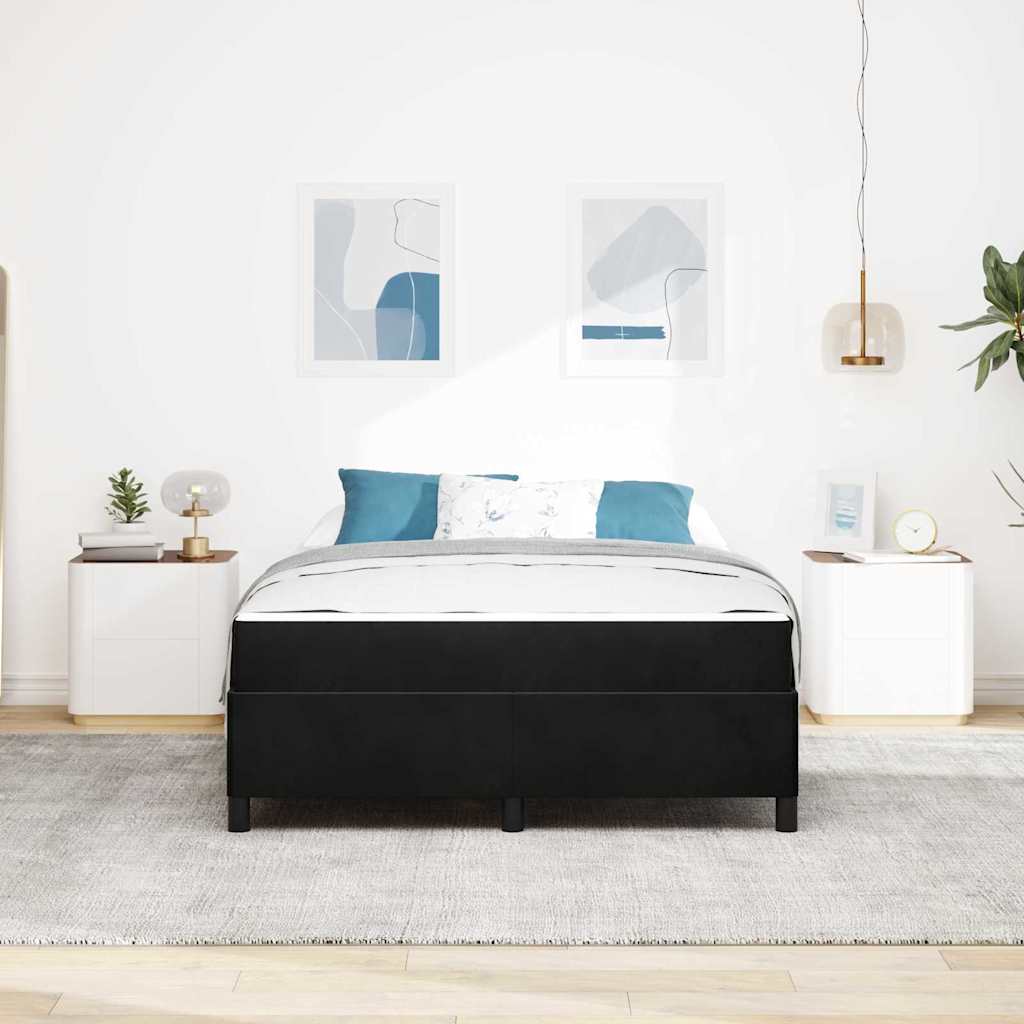 Struttura del letto con materasso Nero 140 x 190 cm Tessuto | homemem39