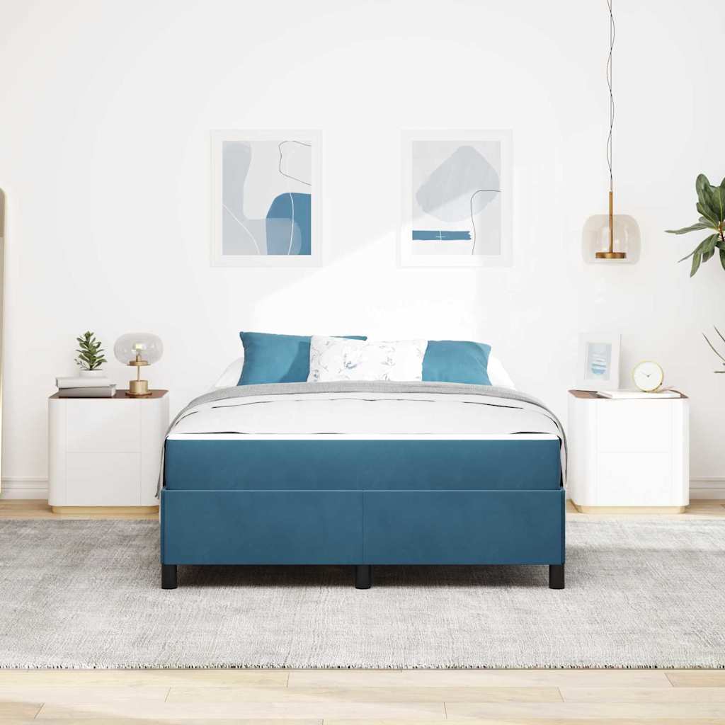 Struttura del letto Blu Scuro 140 x 200 cm Tessuto | homemem39