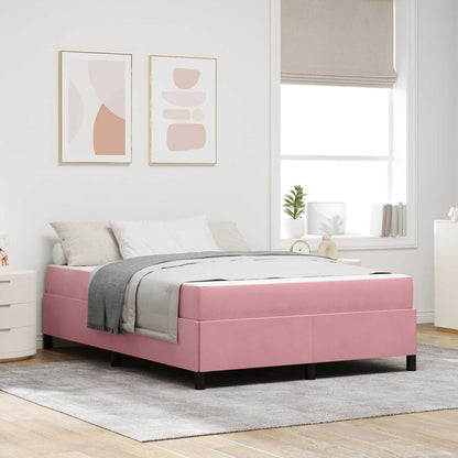 Struttura del letto con materasso Rosa 160 x 200 cm Tessuto | homemem39