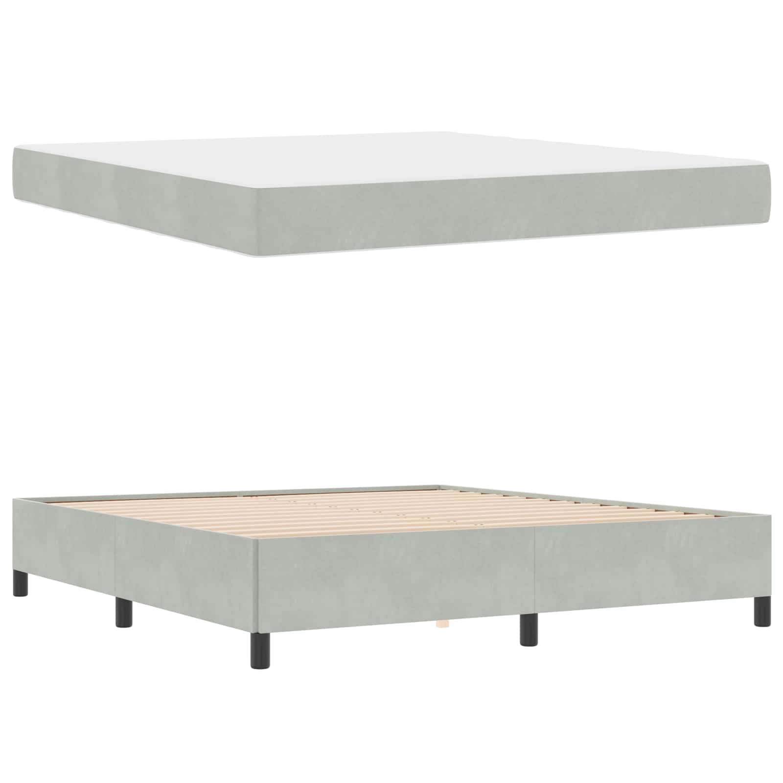 Struttura del letto Grigio chiaro 180 x 200 cm Tessuto | homemem39