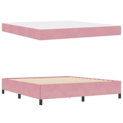 Struttura del letto con materasso Rosa 180 x 200 cm Tessuto