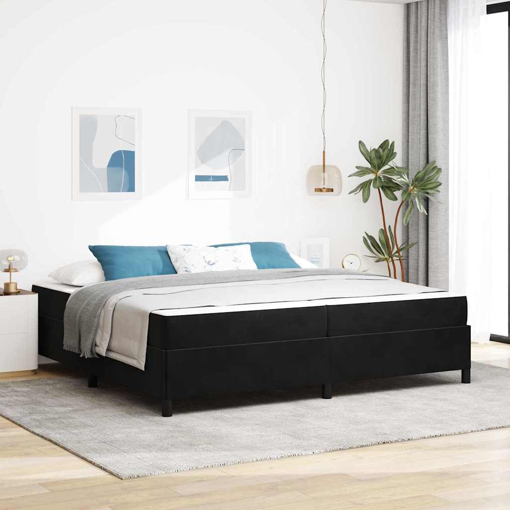 Struttura del letto con materasso Nero 200 x 200 cm Tessuto