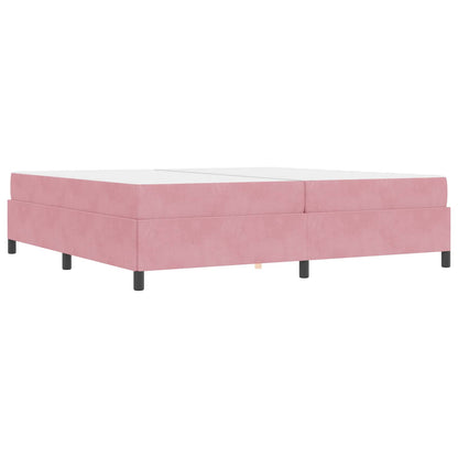 Struttura del letto con materasso Rosa 200 x 200 cm Tessuto | homemem39