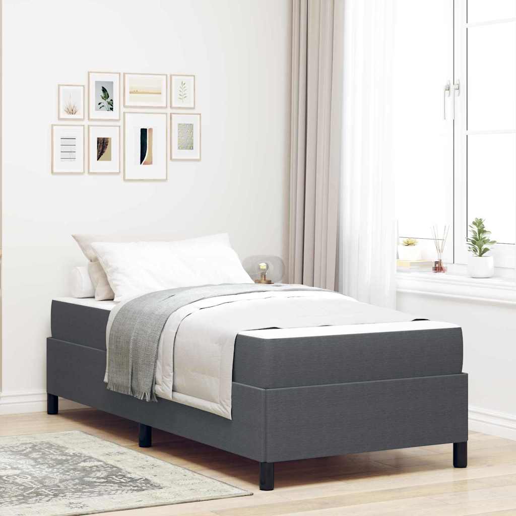 Struttura del letto Grigio scuro 80 x 200 cm Tessuto