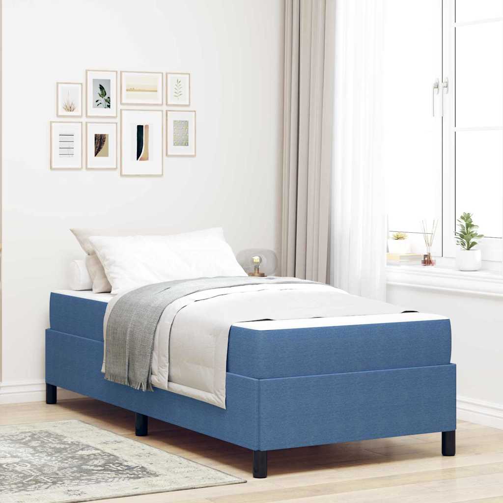 Struttura del letto con materasso Blu 90 x 200 cm Tessuto | homemem39