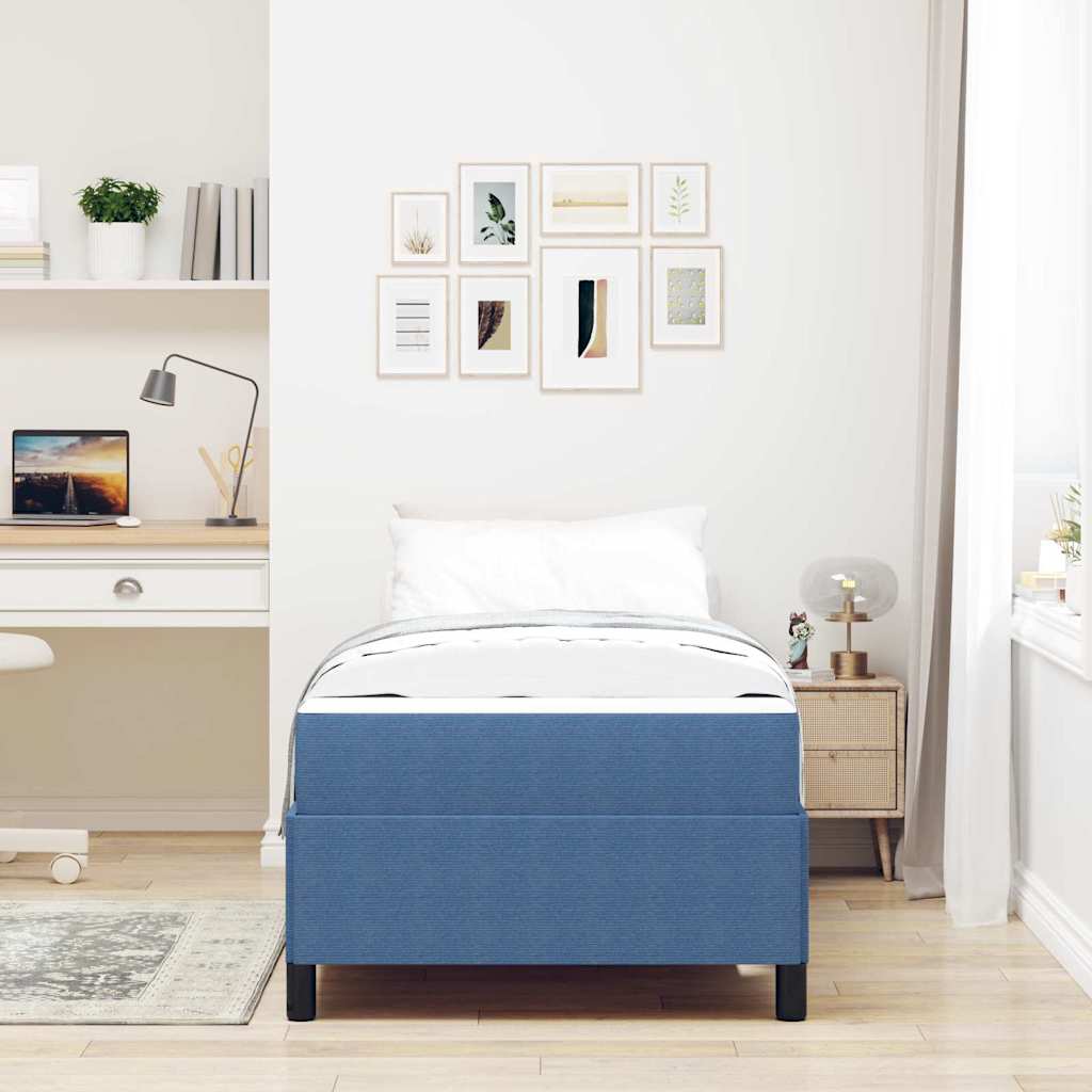 Struttura del letto con materasso Blu 90 x 200 cm Tessuto | homemem39