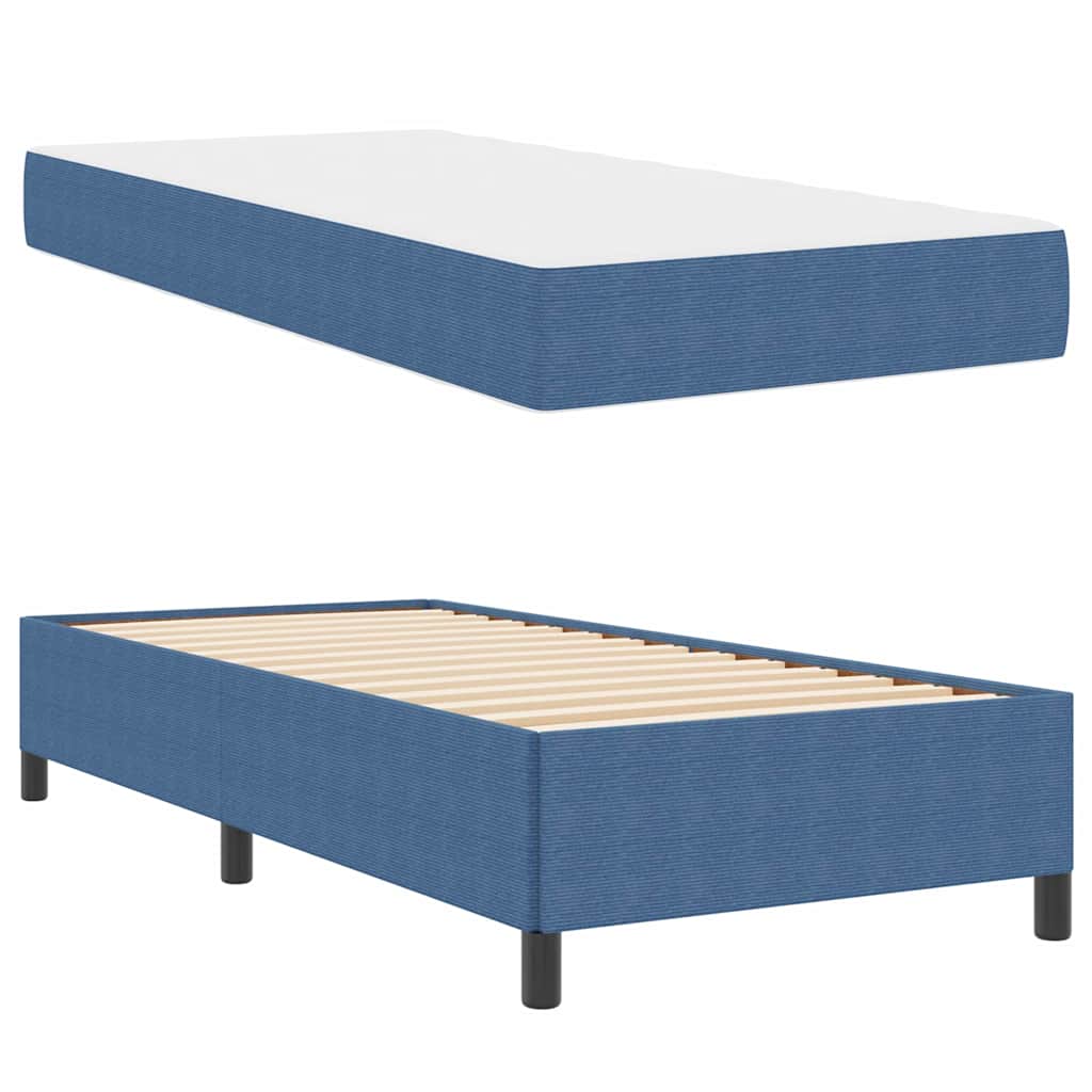 Struttura del letto con materasso Blu 90 x 200 cm Tessuto | homemem39
