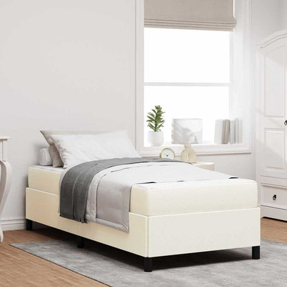Struttura del letto con materasso Crema 100 x 200 cm Tessuto | homemem39