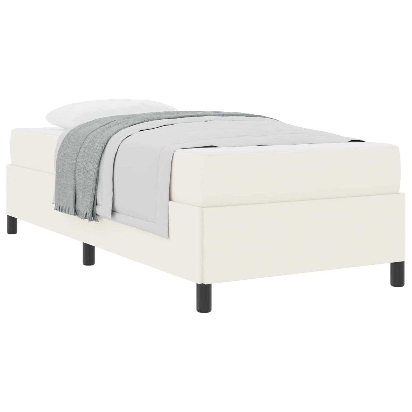 Struttura del letto con materasso Crema 100 x 200 cm Tessuto | homemem39