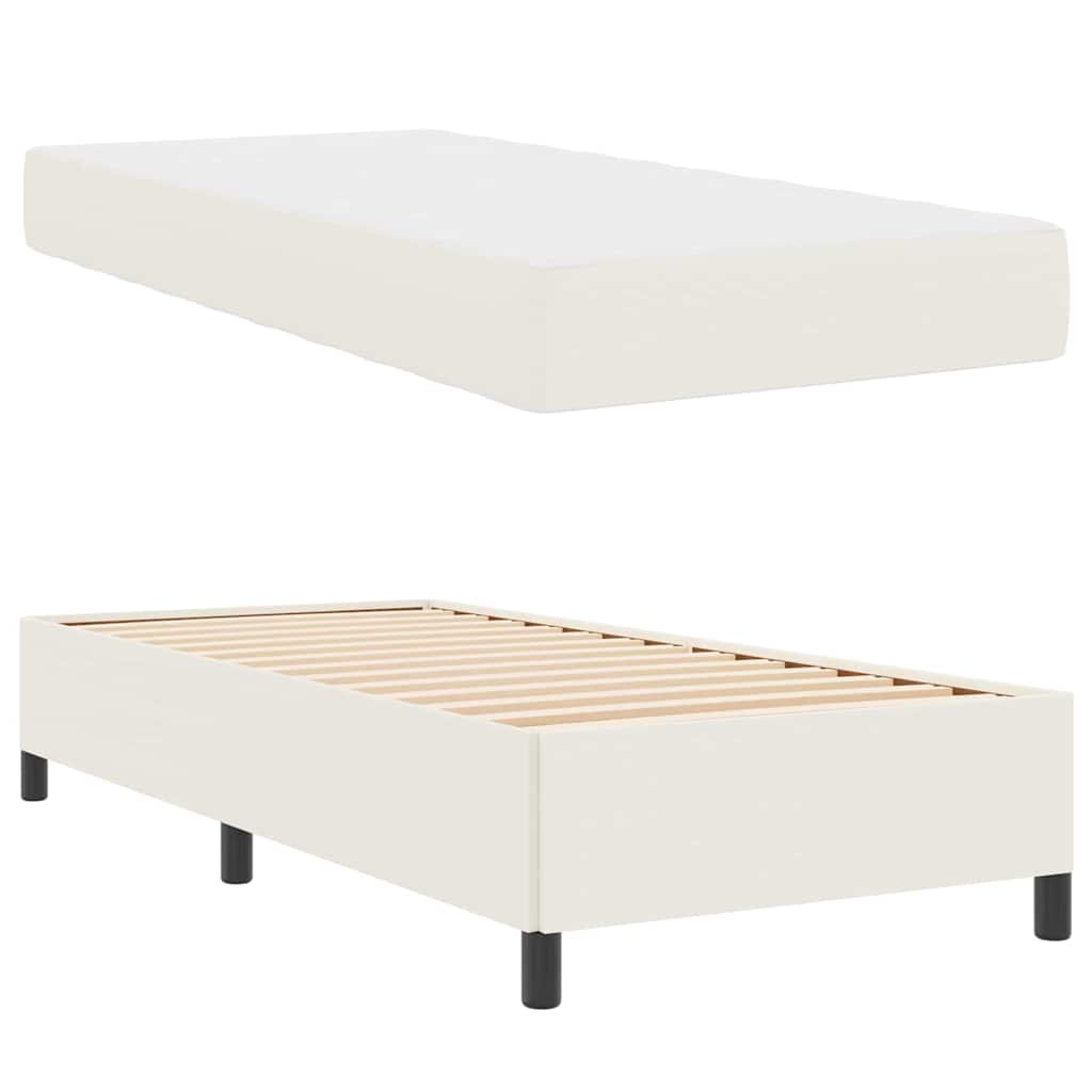 Struttura del letto con materasso Crema 100 x 200 cm Tessuto | homemem39