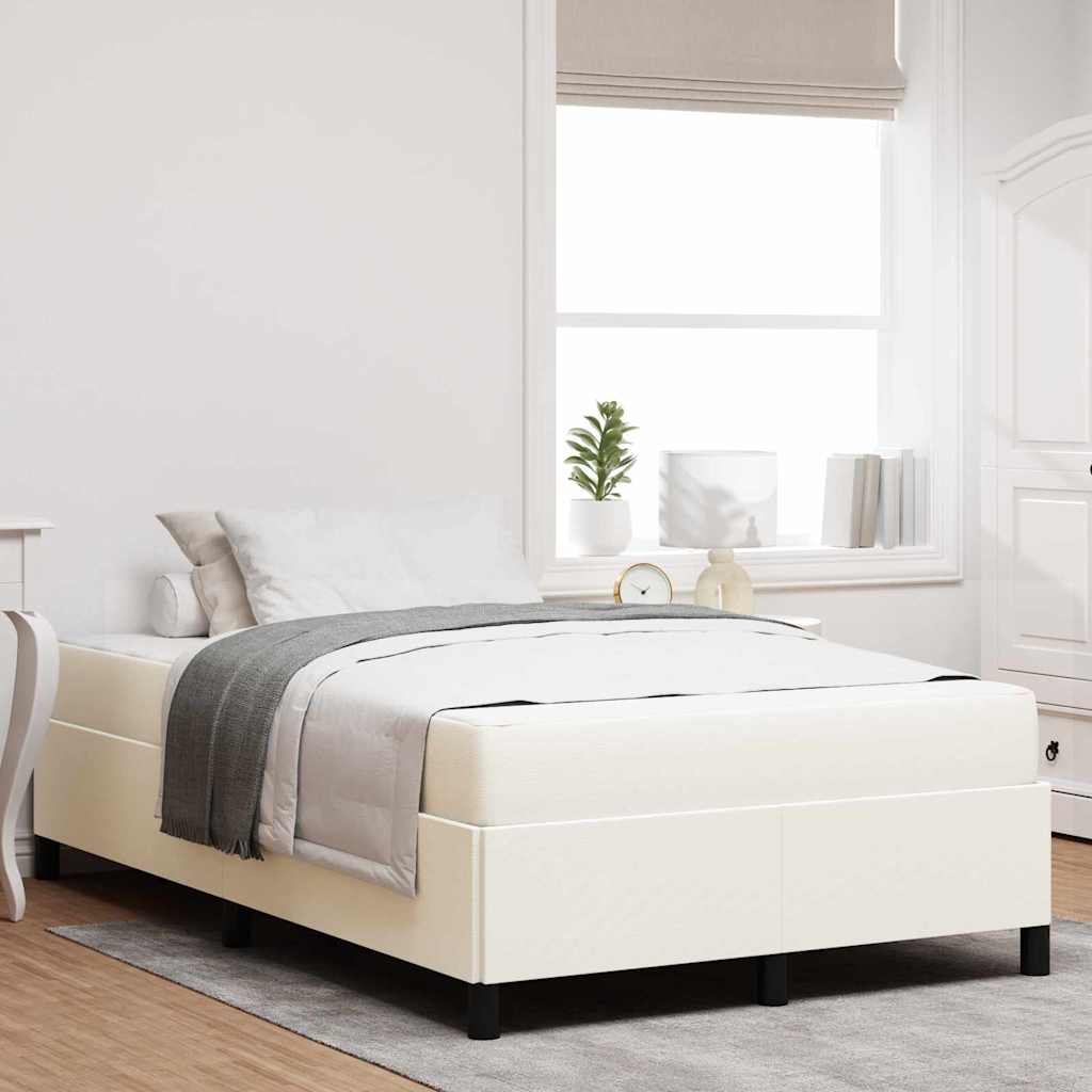 Struttura del letto con materasso Crema 120 x 190 cm Tessuto | homemem39