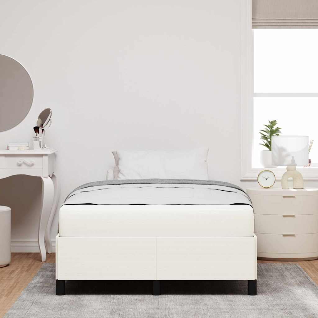 Struttura del letto con materasso Crema 120 x 190 cm Tessuto | homemem39
