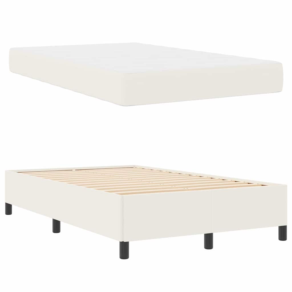 Struttura del letto con materasso Crema 120 x 190 cm Tessuto | homemem39