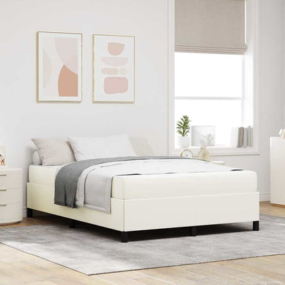 Struttura del letto con materasso Crema 140 x 190 cm Tessuto | homemem39