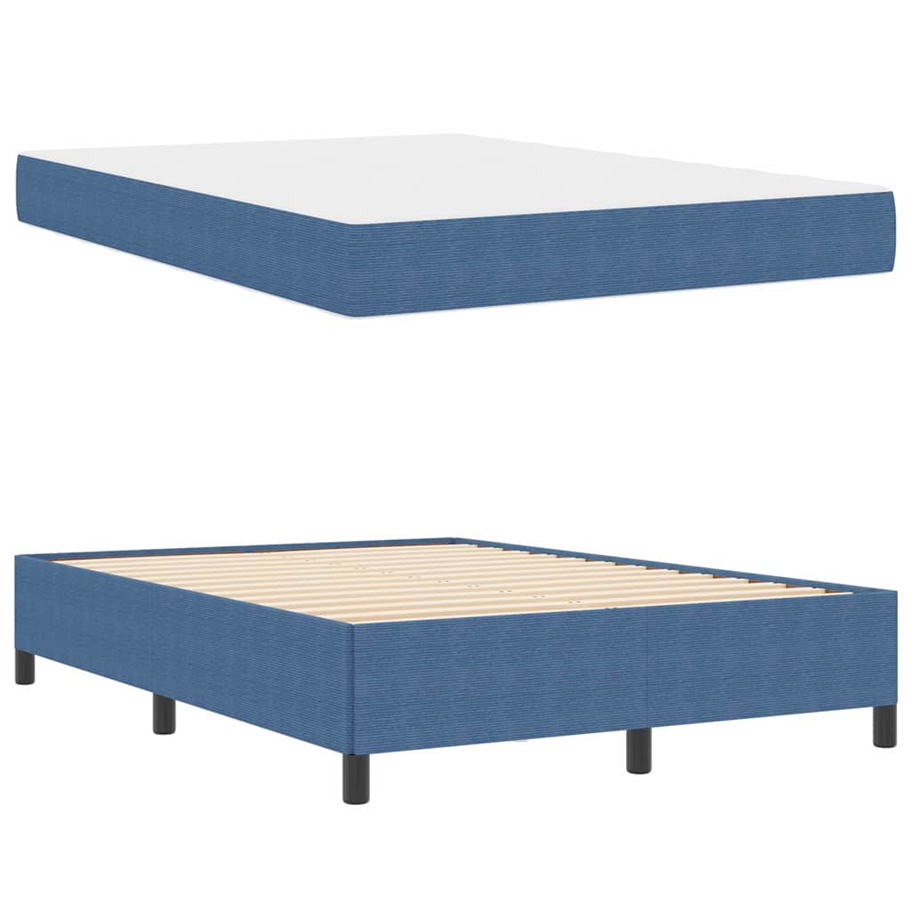 Struttura del letto con materasso Blu 140 x 190 cm Tessuto | homemem39