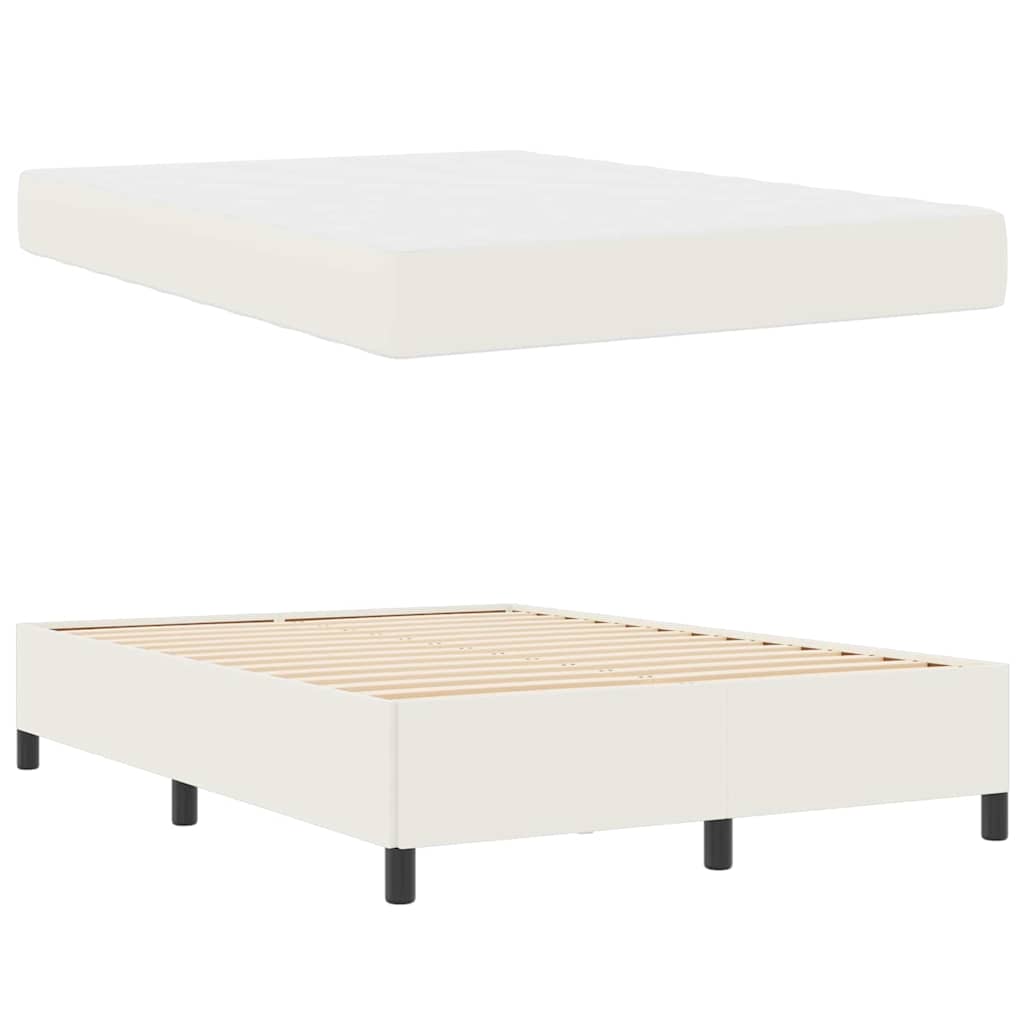 Struttura del letto con materasso Crema 160 x 200 cm Tessuto | homemem39