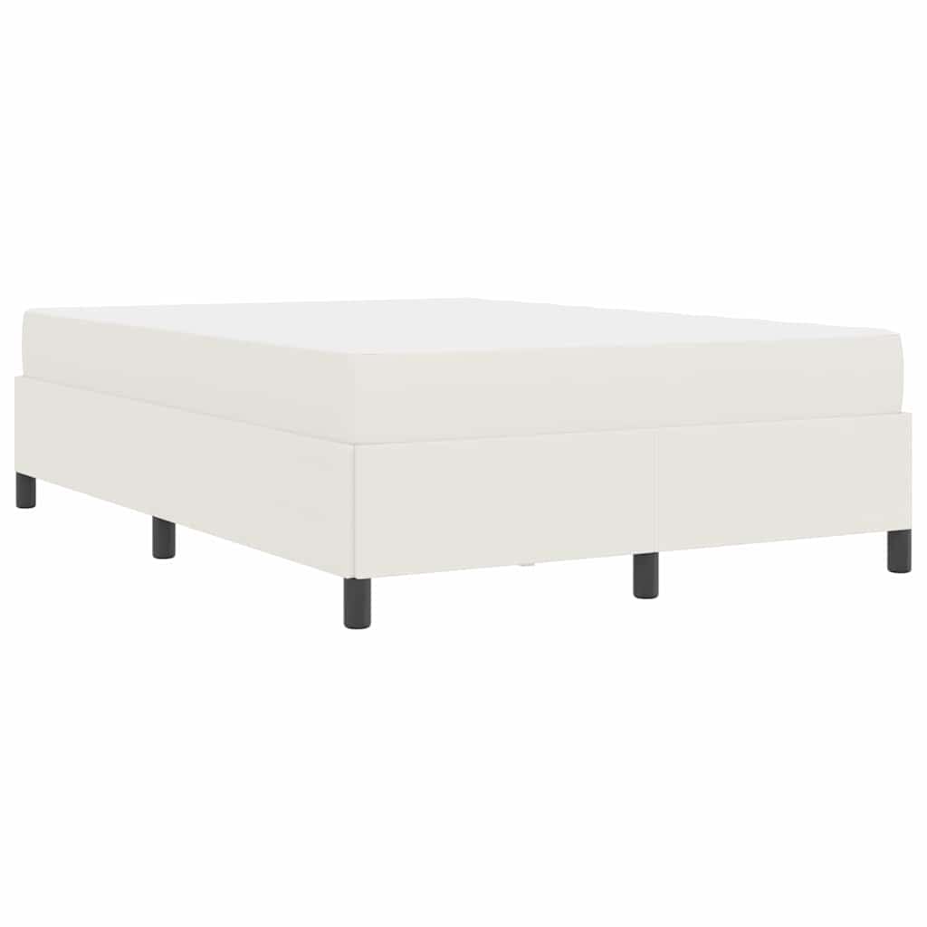 Struttura del letto con materasso Crema 160 x 200 cm Tessuto | homemem39