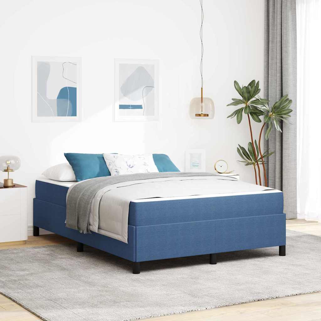 Struttura del letto con materasso Blu 160 x 200 cm Tessuto | homemem39