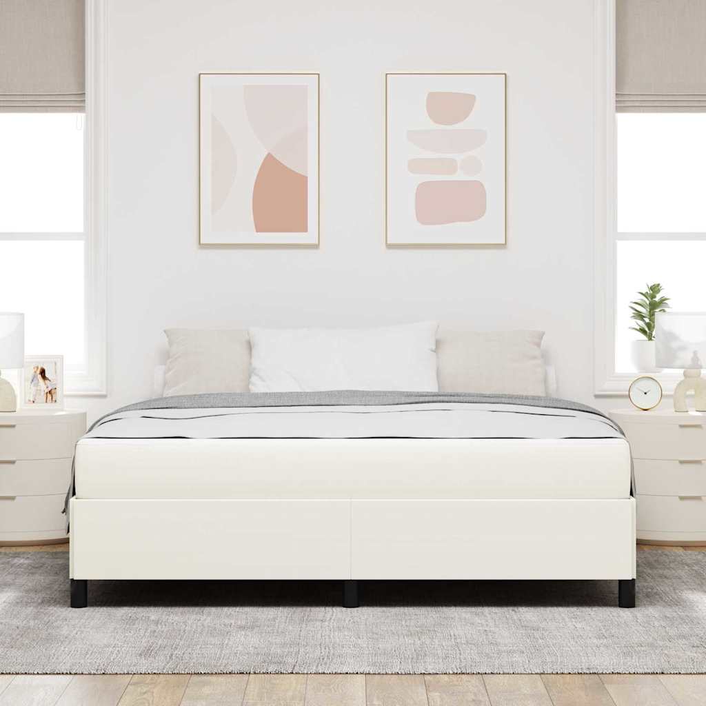 Struttura del letto con materasso Crema 180 x 200 cm Tessuto | homemem39