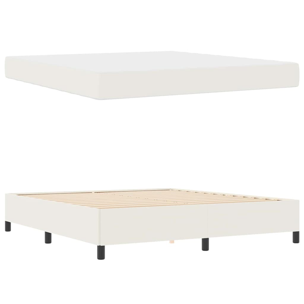 Struttura del letto con materasso Crema 180 x 200 cm Tessuto | homemem39