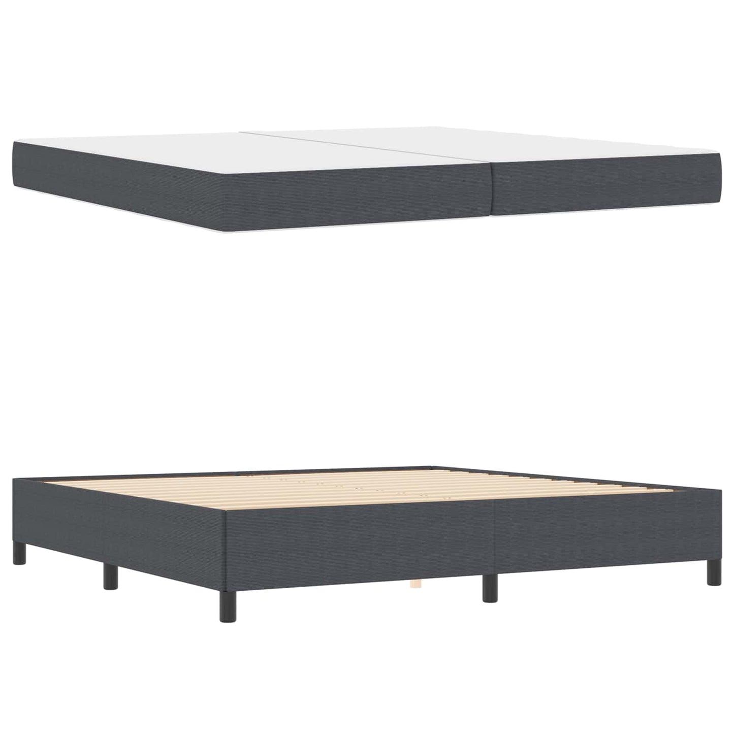 Struttura del letto Grigio scuro 200 x 200 cm Tessuto | homemem39