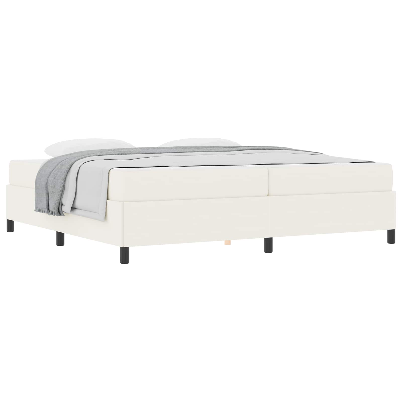 Struttura del letto con materasso Crema 200 x 200 cm Tessuto | homemem39