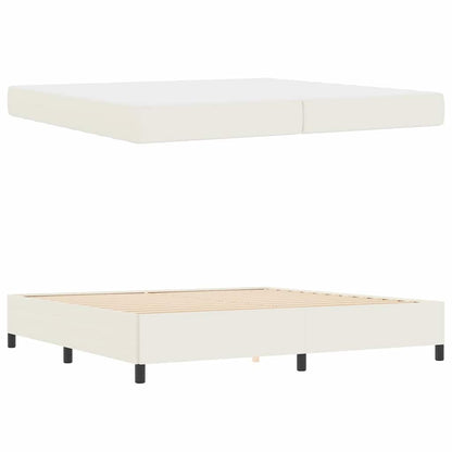 Struttura del letto con materasso Crema 200 x 200 cm Tessuto | homemem39