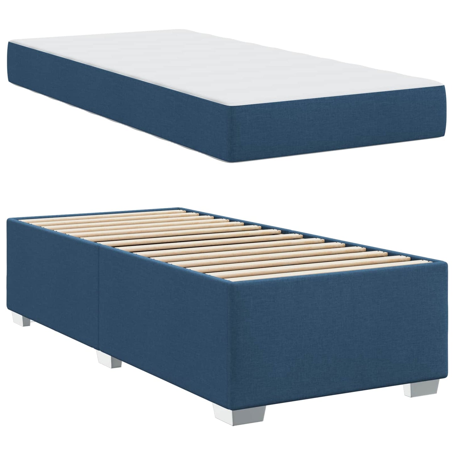 Struttura del letto con materasso Blu 80 x 200 cm Tessuto | homemem39