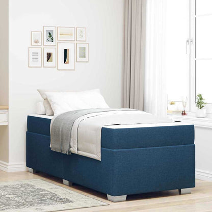 Struttura del letto con materasso Blu 90 x 190 cm Tessuto | homemem39