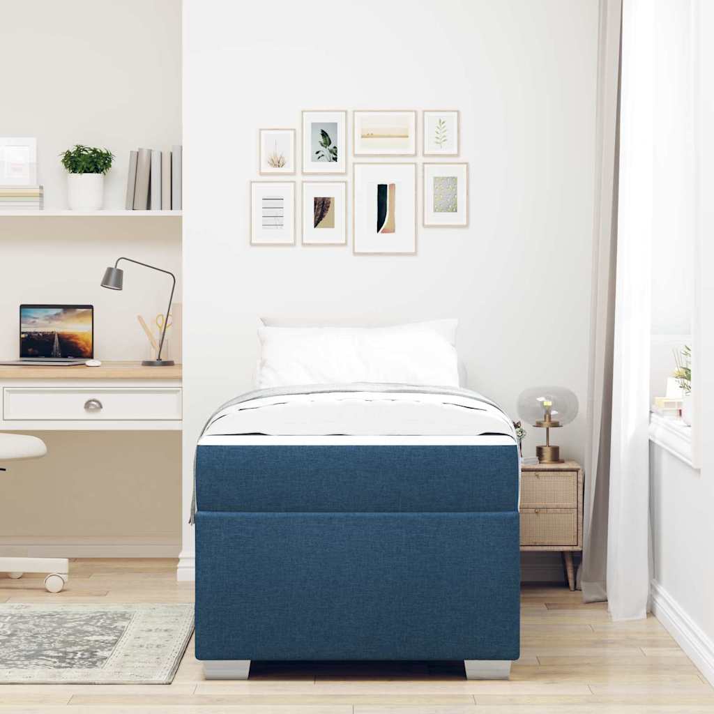 Struttura del letto con materasso Blu 90 x 190 cm Tessuto | homemem39