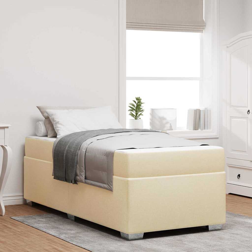 Struttura del letto con materasso Crema 90 x 200 cm Tessuto | homemem39