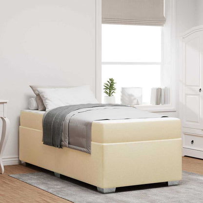 Struttura del letto con materasso Crema 90 x 200 cm Tessuto | homemem39