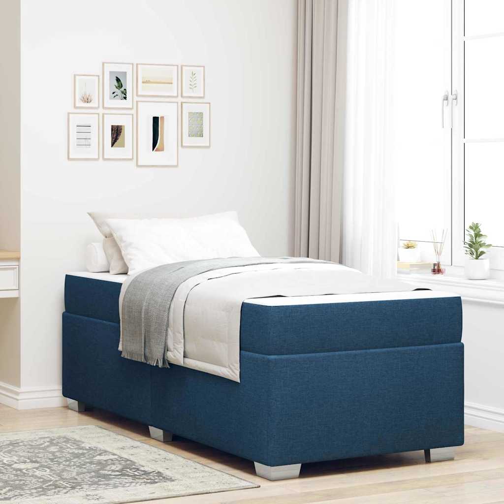 Struttura del letto con materasso Blu 90 x 200 cm Tessuto | homemem39