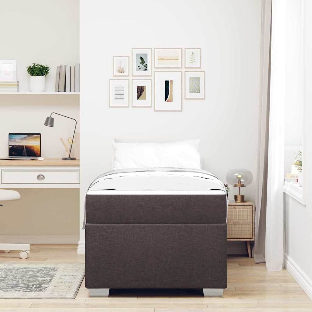 Struttura del letto Marrone Scuro 100 x 200 cm Tessuto | homemem39